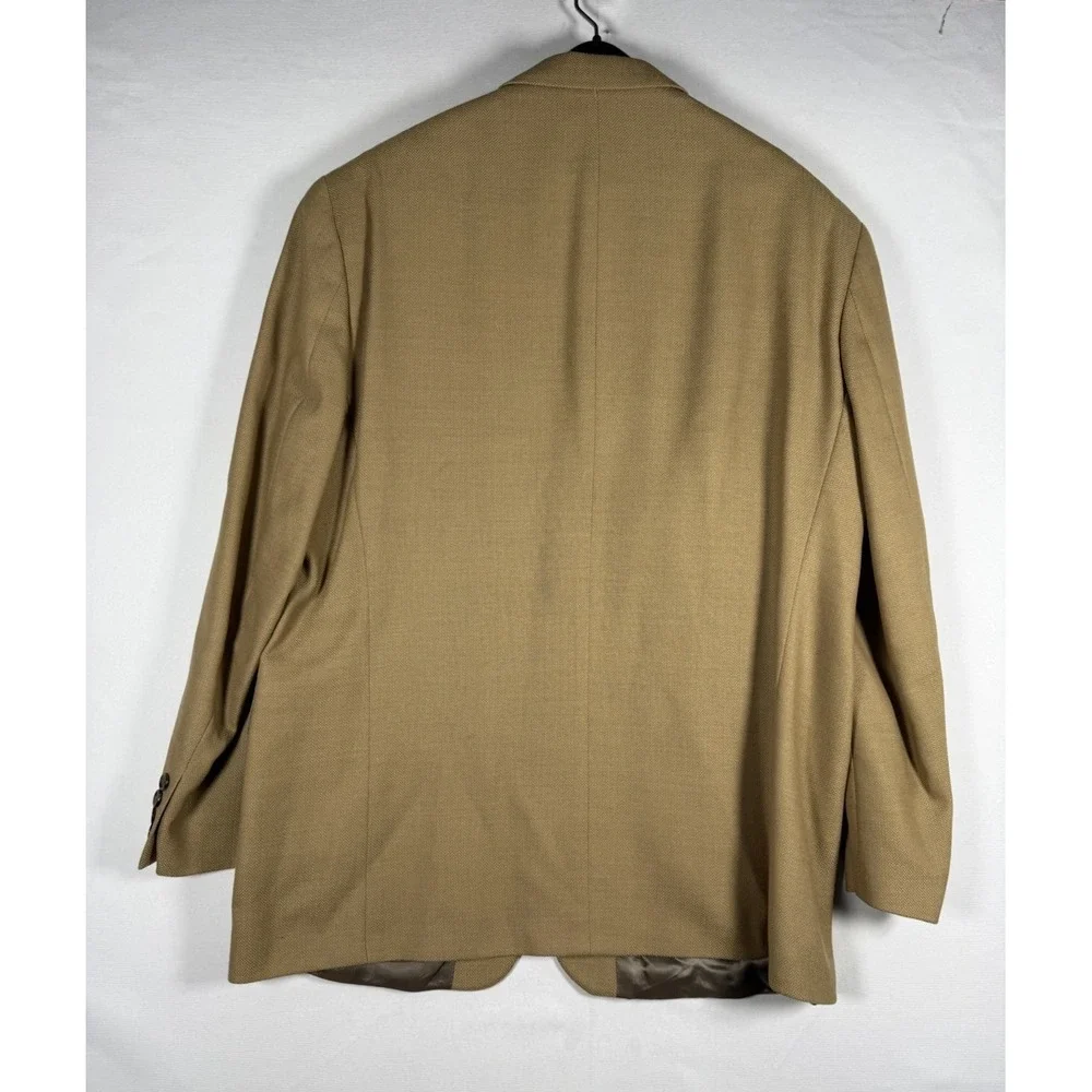 Ralph Lauren Blue Label 44L Camel Cashmere Wool Blazer Sports Coat Herringbone
